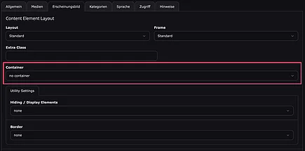 Container für CE Element